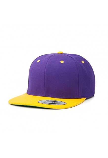 flat peak cap purple/yellow