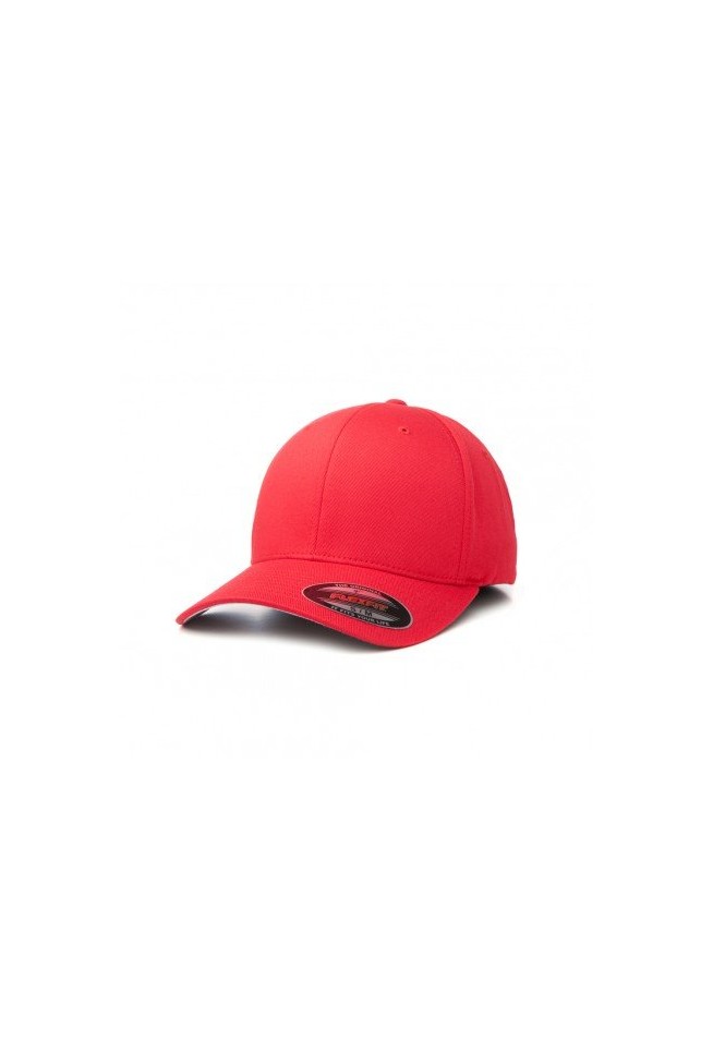 curved peak cap red