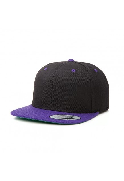 flat peak cap black/purple