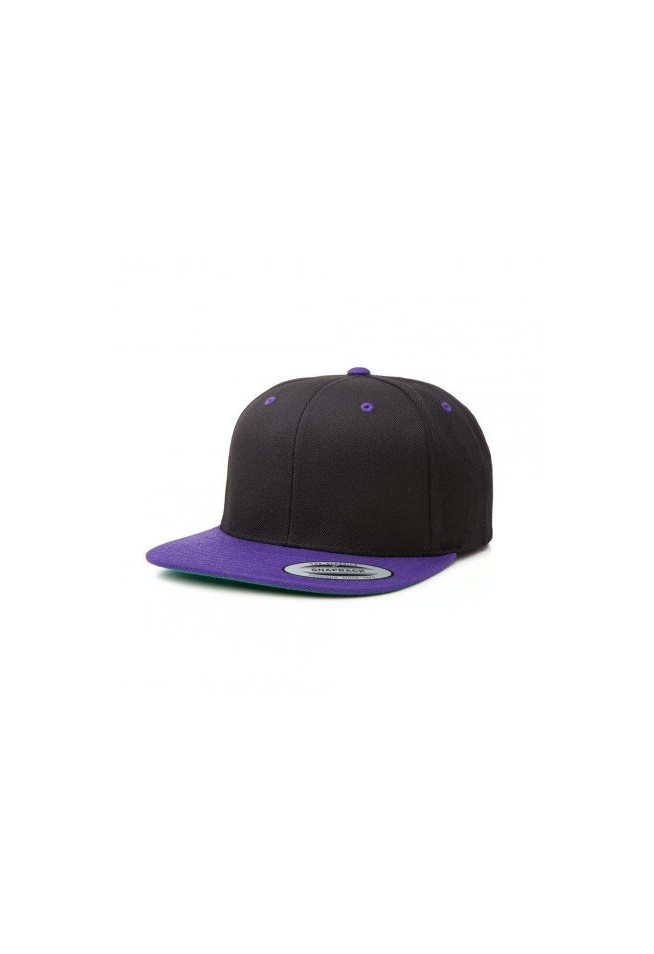 flat peak cap black/purple