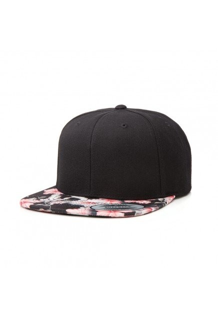FLAT PEAK CAP BLACK/FLOWERS