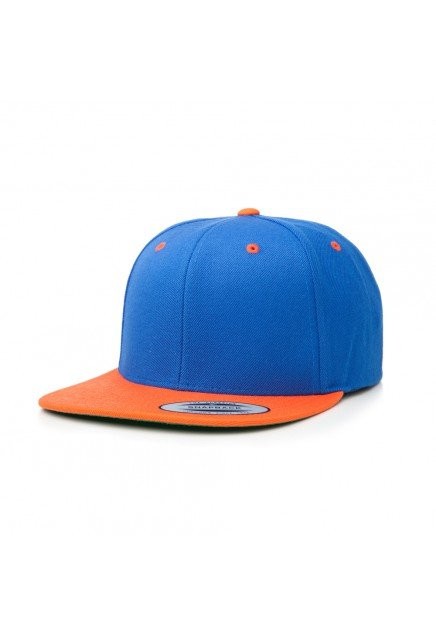 flat peak cap blue/orange