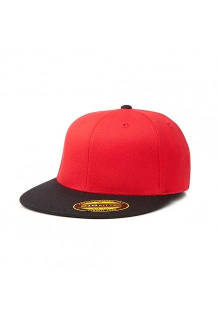 flat peak cap red/black